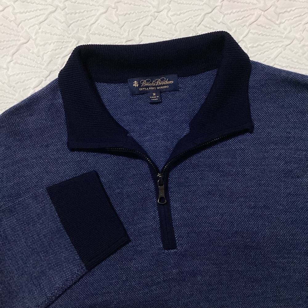 Brooks Brother Extra Fine Merino Wool Quarter Zip